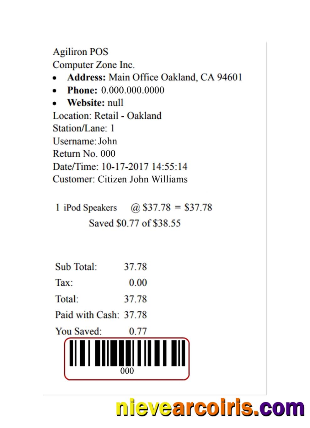 AGILIRON POS payment check
